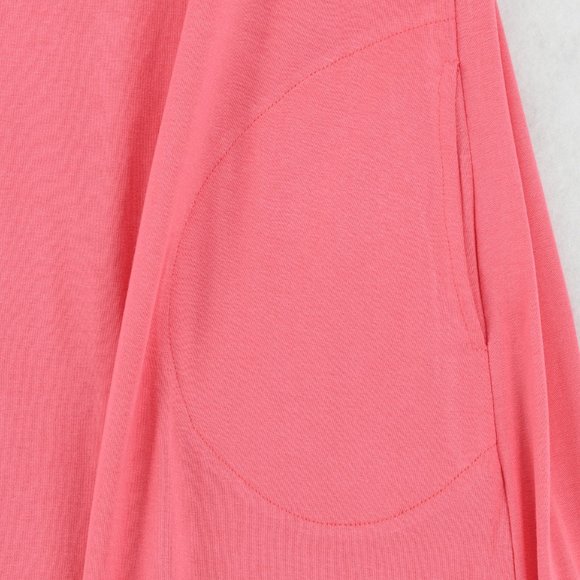 INKIVY Women Pink Soft Jersey Double V-Neck Side Seam Pockets Maxi Nightgown L - Picture 7 of 9